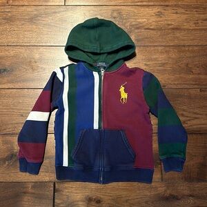 Boy's Big Pony Patchwork Fleece Hoodie Size 7.